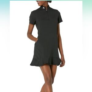 Adidas Women's Quarter Zip Frill Golf Dress, Black, Size L